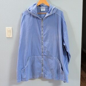Fresh Produce Light Blue Hooded Lightweight Zip Jacket